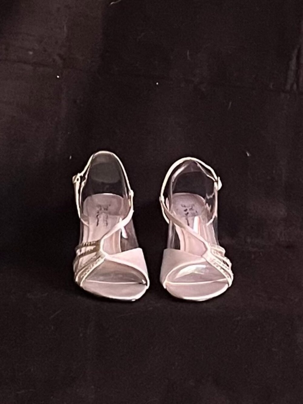 ‘The Touch’ By Nina Satin Silver and Crystal Formal Wedding Bridal Shoes  Size 8
